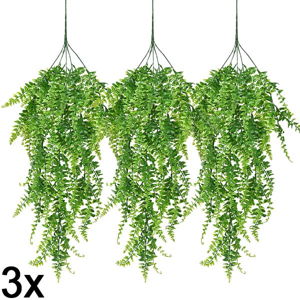 3x Veštačka viseća paprat (80 cm) | FERNY