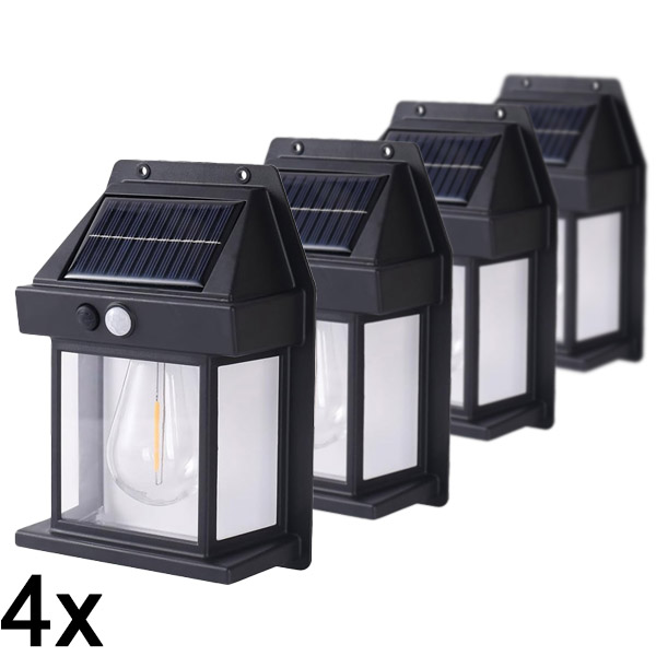 4x Solarna svetla sa senzorima pokreta za spoljašnju upotrebu | FLUXLAMP