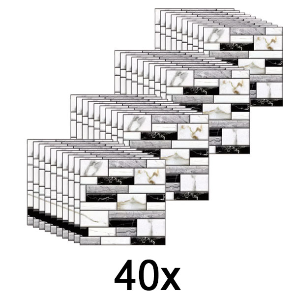 4x 3D zidne nalepnice sa izgledom mermera (10 komada) | MARBLEBLOCKS