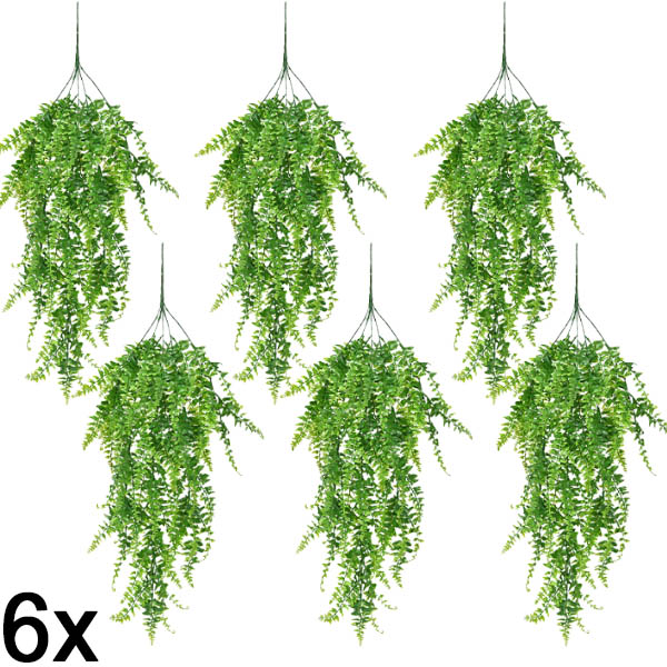 6x Veštačka viseća paprat (80 cm) | FERNY